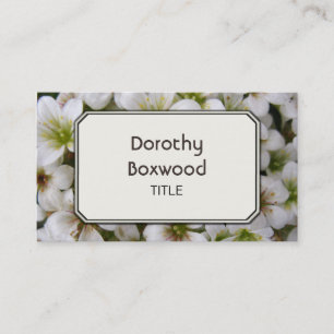 Tarjeta De Visita Flores blancas botánicas personalizadas adaptable