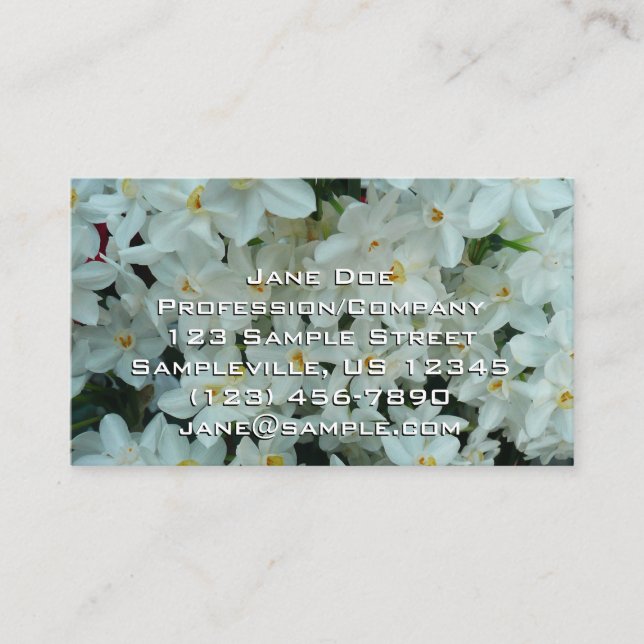 Tarjeta De Visita Flores blancas de arcissus paperblancas (Anverso)