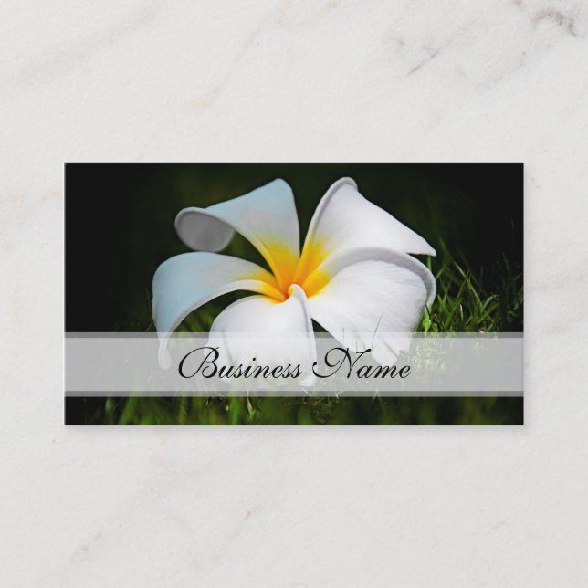 Tarjeta De Visita Flores blancas de Hawaii del Frangipani del (Anverso)