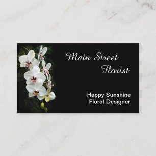 Tarjeta De Visita Flores blancas de la orquídea de polilla