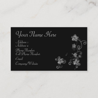 Tarjeta de visita - flores blancas elegantes
