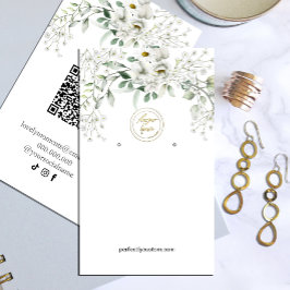 Tarjeta De Visita Flores Blancas Exuberantes Que Ganan En El Negocio