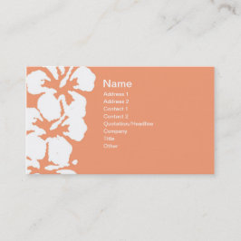 Tarjeta De Visita Flores blancas hibiscus en salmón