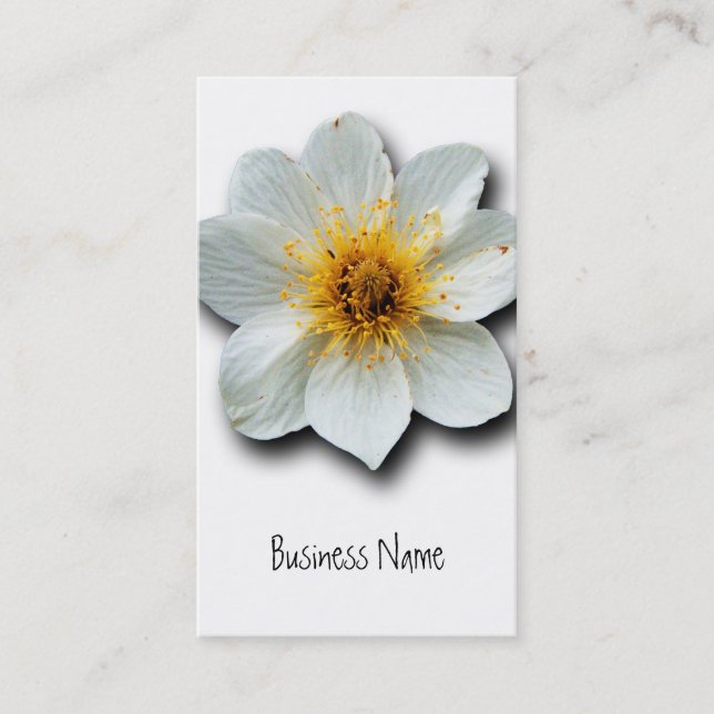 Tarjeta De Visita Flores blancas minúsculas (Anverso)