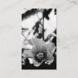 Tarjeta De Visita Flores blancas y negras