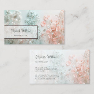 Tarjeta De Visita Flores Boho Pastel 3D