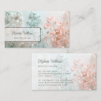 Tarjeta De Visita Flores Boho Pastel 3D