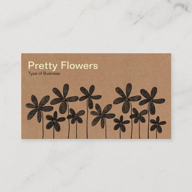 Tarjeta De Visita Flores bonitas - textura de la caja de cartón (Anverso)