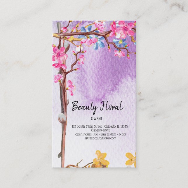 Tarjeta De Visita Flores Bouquet Florist (Anverso)