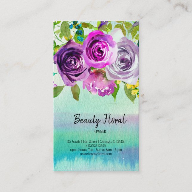Tarjeta De Visita Flores Bouquet Florist (Anverso)