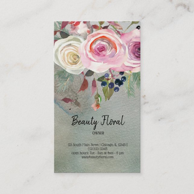 Tarjeta De Visita Flores Bouquet Florist (Anverso)