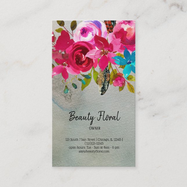 Tarjeta De Visita Flores Bouquet Florist (Anverso)