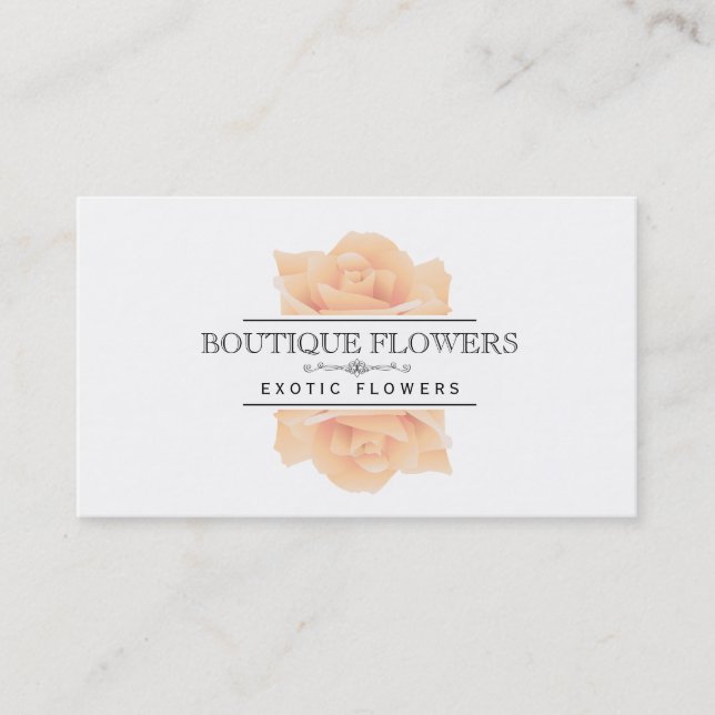 Tarjeta De Visita Flores Boutique | Elegante, clásico (Anverso)