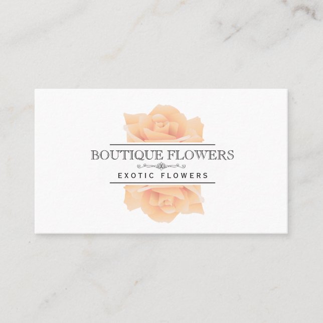 Tarjeta De Visita Flores Boutique | Elegante, clásico (Anverso)