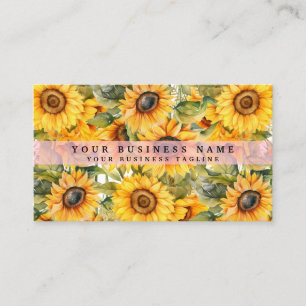 Tarjeta De Visita Flores brillantes de girasol floral