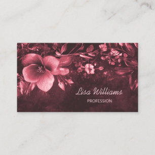 Tarjeta De Visita Flores brillantes rosadas Mauve