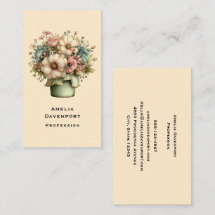 Tarjeta De Visita Flores caprichosas en una maceta Cuadros