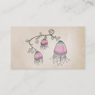 Tarjeta De Visita Flores colgantes del Doodle