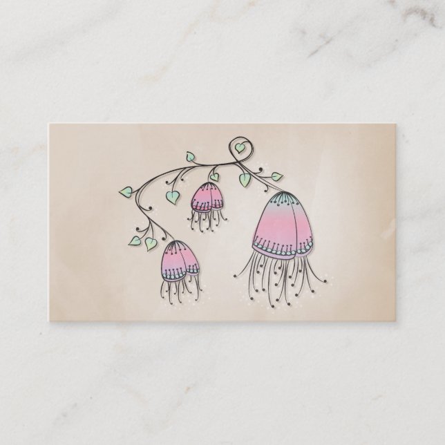 Tarjeta De Visita Flores colgantes del Doodle (Anverso)