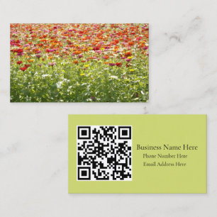 Tarjeta De Visita Flores Coloridas de Primavera