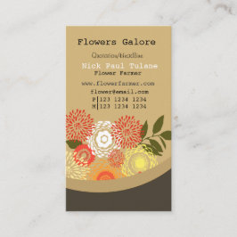 Tarjeta De Visita Flores de abundancia crisantemo floral floreciente