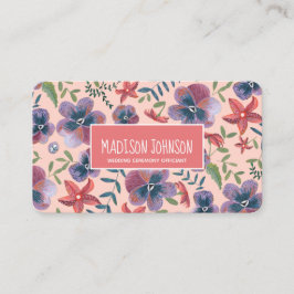 Tarjeta De Visita Flores de acuarela boho rubor floral