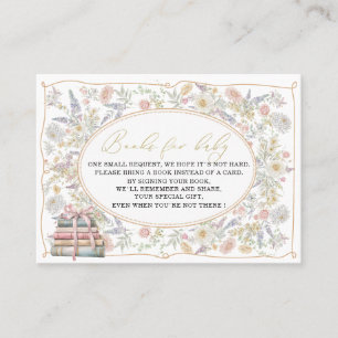 Tarjeta De Visita Flores de acuarela retro lazo de cinta baby showe