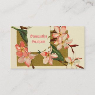 Tarjeta De Visita Flores de adelfa rosa vintage personalizado floral