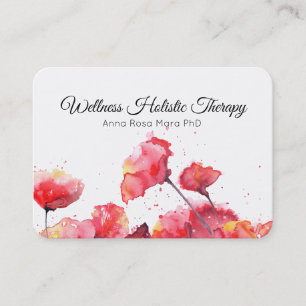 Tarjeta De Visita *~* Flores de adormidera roja florales de color mo
