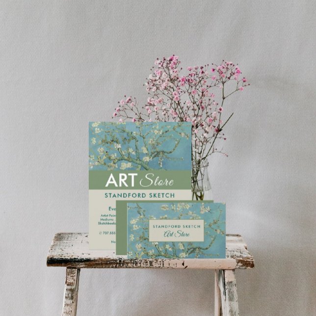 Tarjeta De Visita Flores de almendra, Van Gogh, tienda de artículos  (Subido por el creador)