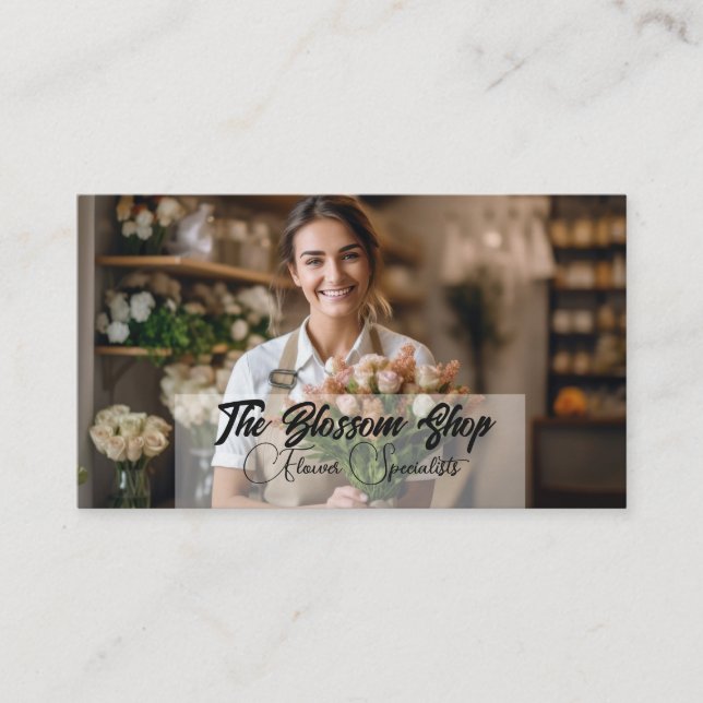 Tarjeta De Visita Flores de barrido florístico para un cliente (Anverso)