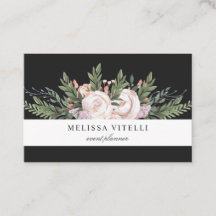 Flores De Boho Pintadas Elegantes | Negro