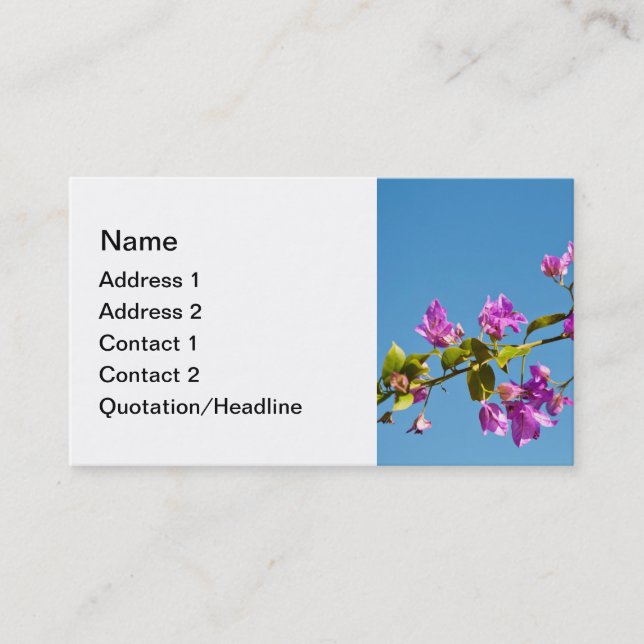 Tarjeta De Visita Flores de Buganvilla (Anverso)