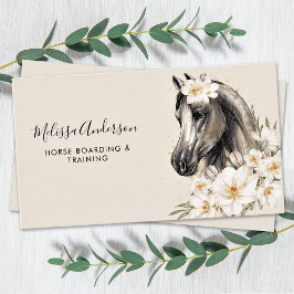 Tarjeta De Visita Flores de caballo vintage ecuestres personalizadas
