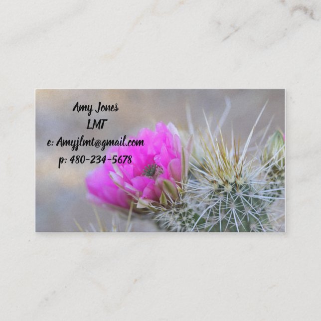 Tarjeta De Visita Flores de cactus rosados (Anverso)