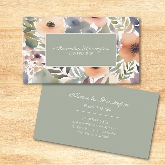 Tarjeta De Visita Flores de campo modernas (Subido por el creador)