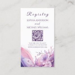 Tarjeta De Visita Flores de cerezo acuarela - Registro-Luna de miel