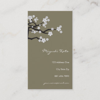 Tarjeta De Visita Flores de cerezo oriental Sakura blanco Moda elega