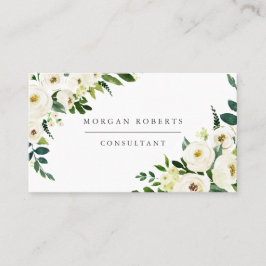 Tarjeta De Visita Flores de champán blanco profesionales o belleza