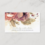 Tarjeta De Visita Flores de color de agua marrón vintage elegante<br><div class="desc">Floral acuarela elegante tarjetas de visita vintage</div>
