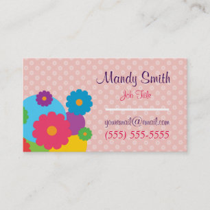 Tarjeta De Visita Flores de colores
