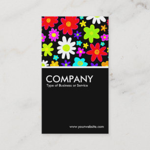 Tarjeta De Visita Flores de colores - Negro