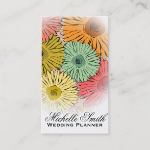 Tarjeta De Visita Flores de colores pastel y planificador de bodas