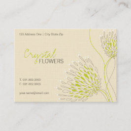 Tarjeta De Visita Flores de crisantemo verde Moda elegante Floral