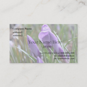Tarjeta De Visita flores de crocus morado,番红花