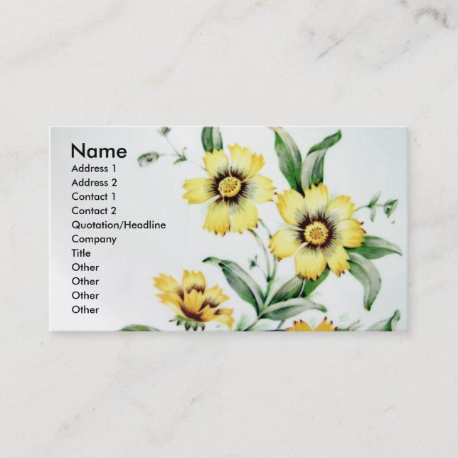 Tarjeta De Visita Flores de época (Anverso)