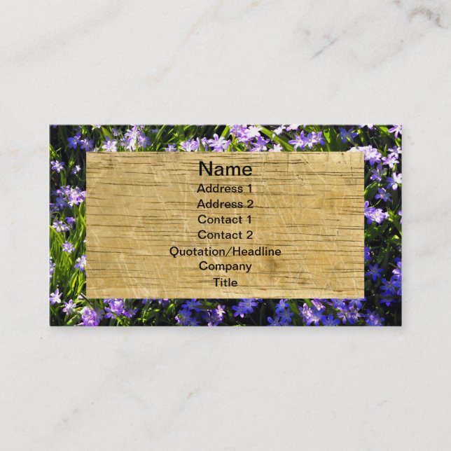 Tarjeta De Visita Flores de esquisto y madera (Anverso)