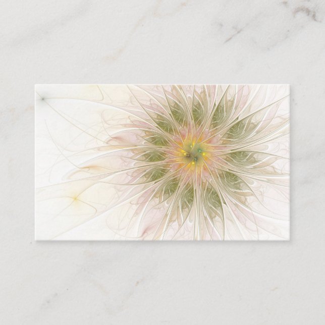 Tarjeta De Visita Flores de fantasía fractal blandas y tendientes (Anverso)