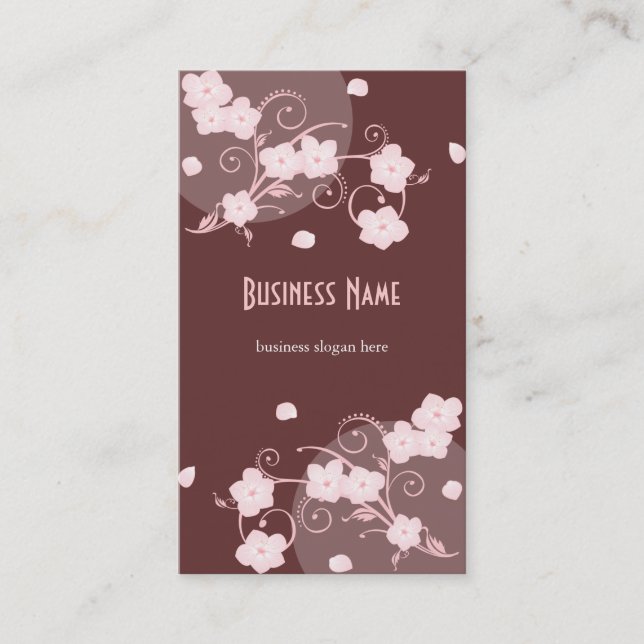 Tarjeta De Visita Flores de flores rosas y chocolate (Anverso)