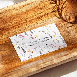 Tarjeta De Visita Flores de flores tiernas secas y tiernas dibujadas